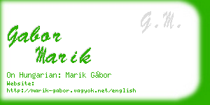 gabor marik business card