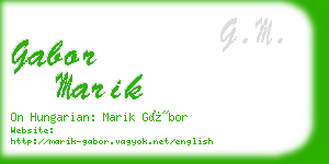 gabor marik business card
